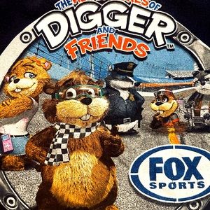 2012 NASCAR Digger and Friends T Shirt Fox TV The Youth Kansas Speedway